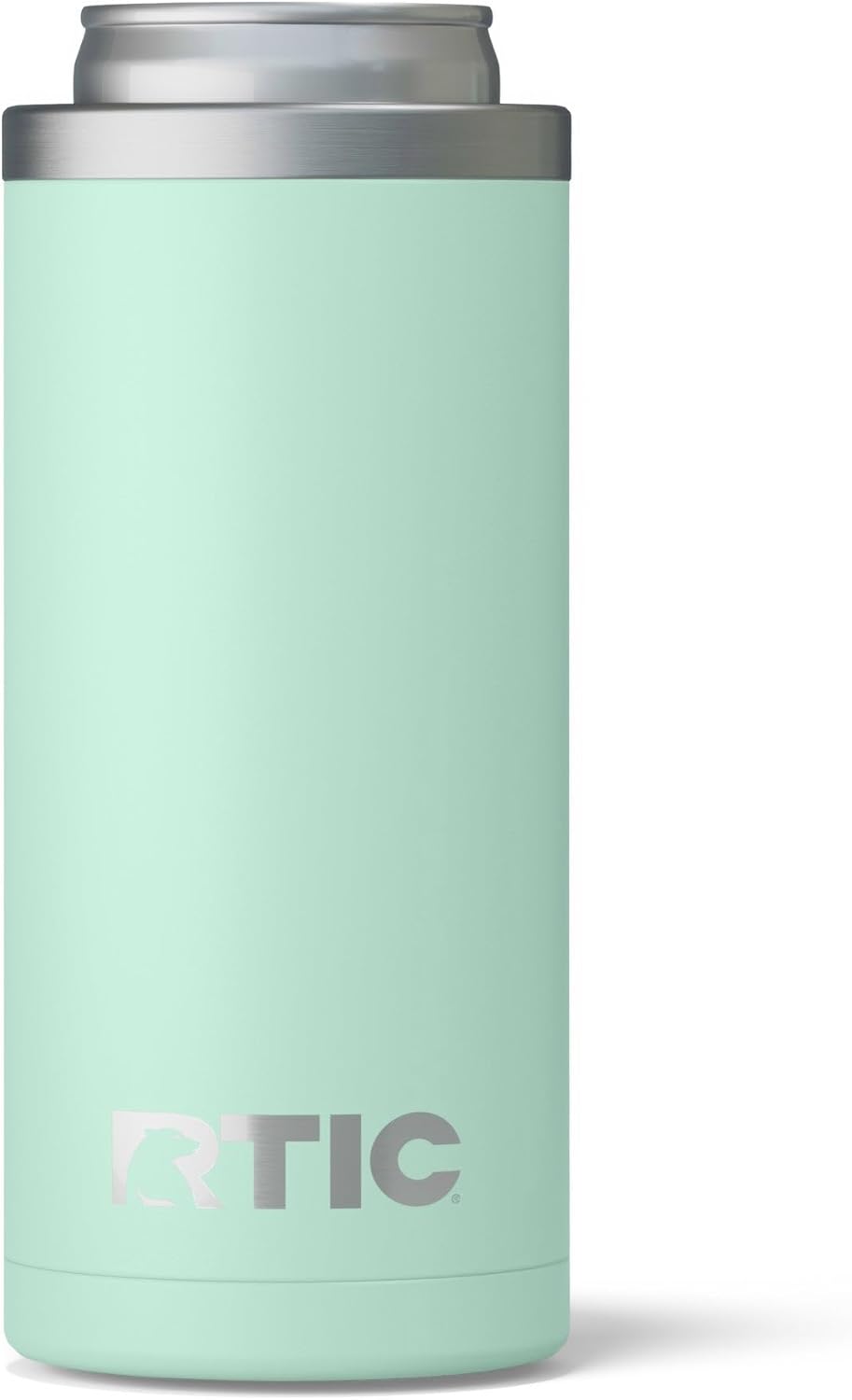 RTIC Skinny Can Cooler, Fits All 12oz Slim Cans, Insulated Stainless Steel, Sweat-Proof, Keeps Cold Longer, Fresh Mint