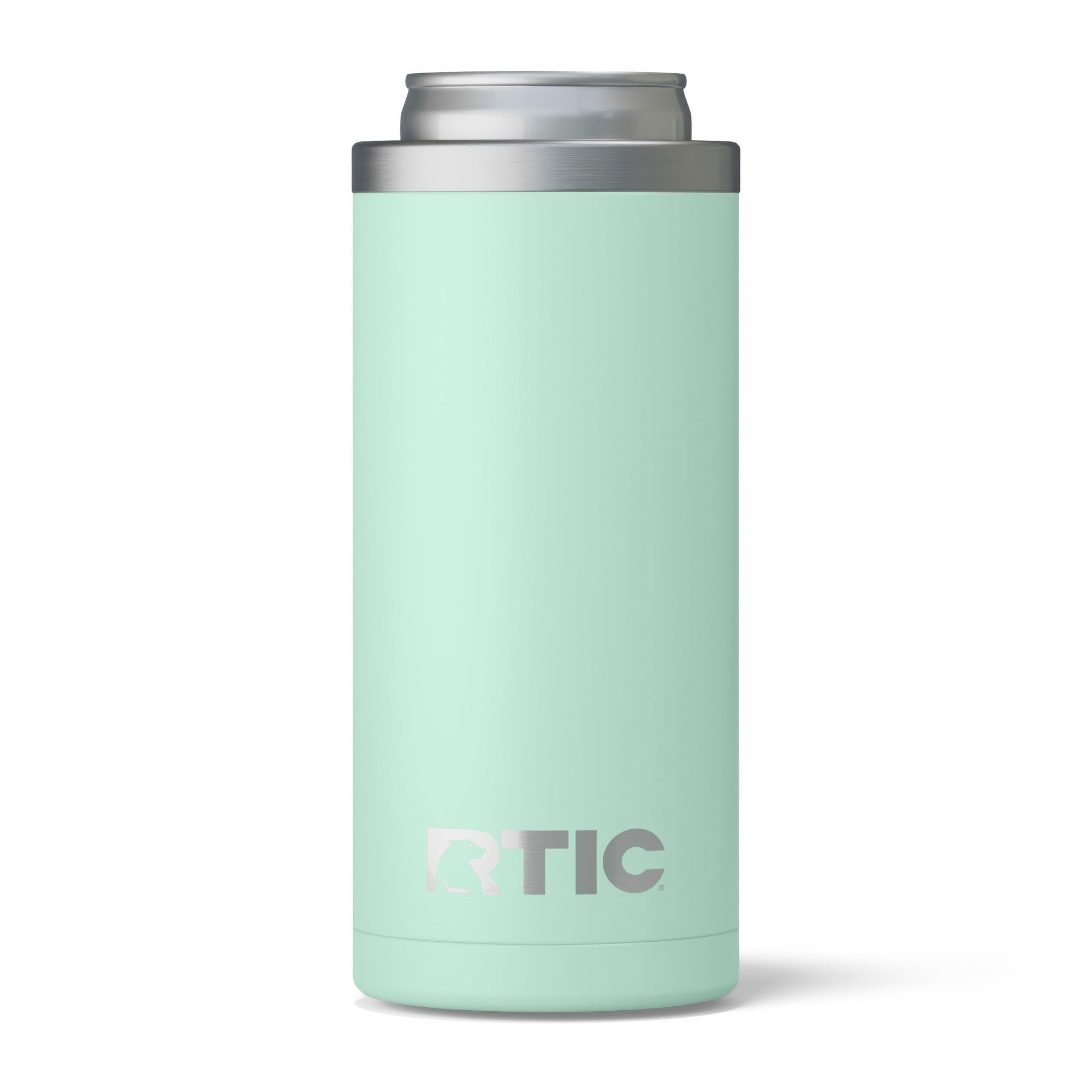 RTIC Skinny Can Cooler, Fits All 12oz Slim Cans, Insulated Stainless Steel, Sweat-Proof, Keeps Cold Longer, Fresh Mint