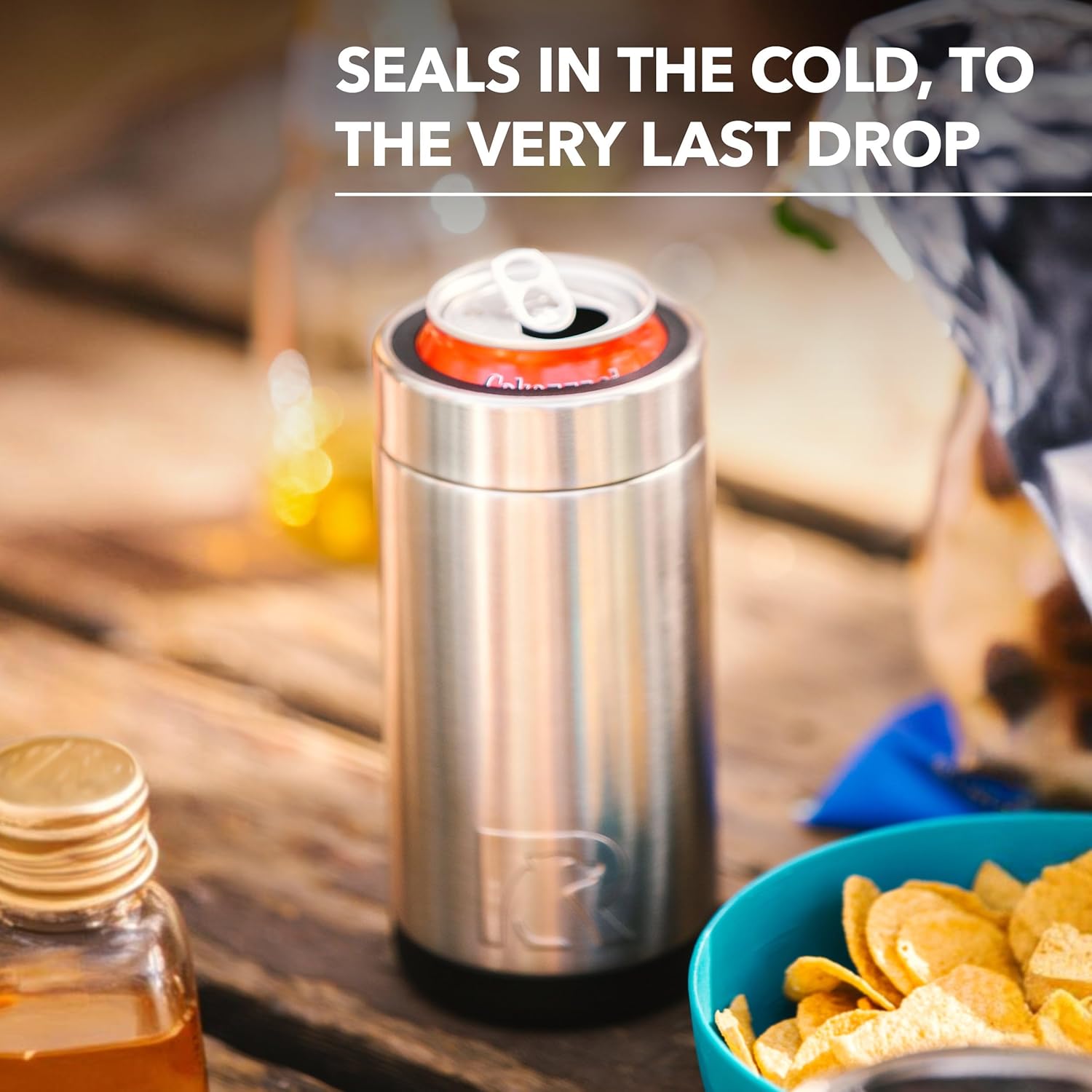 RTIC Skinny Can Cooler, Fits All 12oz Slim Cans, Insulated Stainless Steel, Sweat-Proof, Keeps Cold Longer, Fresh Mint